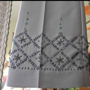 SOLD REISS  NOS All silk embroidered blue slacks never worn vintage ON HOLD